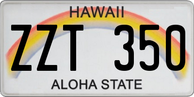 HI license plate ZZT350