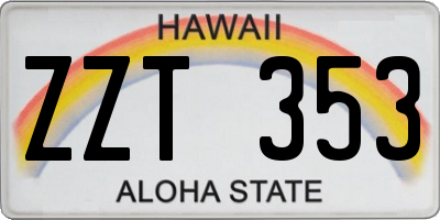 HI license plate ZZT353