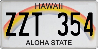 HI license plate ZZT354