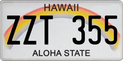 HI license plate ZZT355