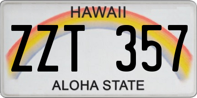 HI license plate ZZT357