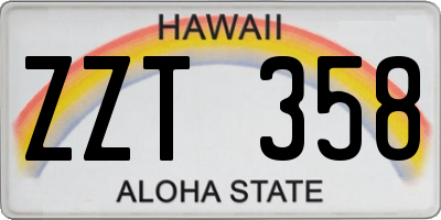 HI license plate ZZT358