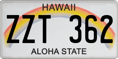 HI license plate ZZT362