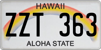 HI license plate ZZT363