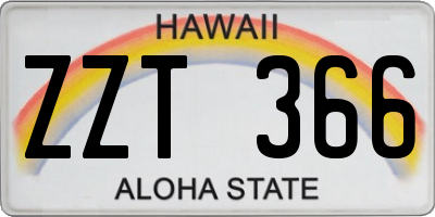HI license plate ZZT366
