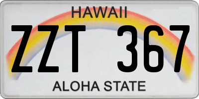 HI license plate ZZT367