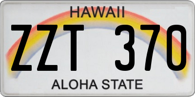 HI license plate ZZT370