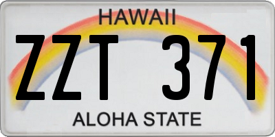 HI license plate ZZT371