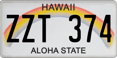 HI license plate ZZT374