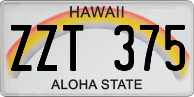 HI license plate ZZT375