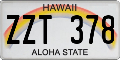 HI license plate ZZT378