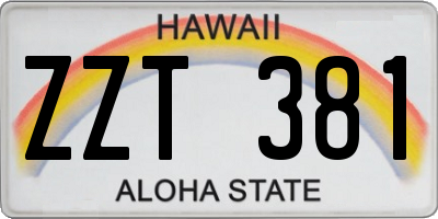 HI license plate ZZT381