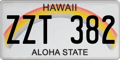 HI license plate ZZT382