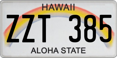 HI license plate ZZT385