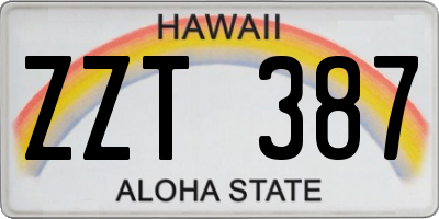 HI license plate ZZT387