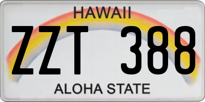 HI license plate ZZT388