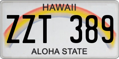 HI license plate ZZT389