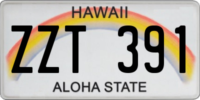 HI license plate ZZT391