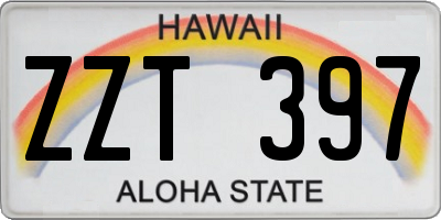 HI license plate ZZT397