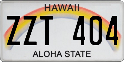 HI license plate ZZT404