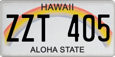 HI license plate ZZT405