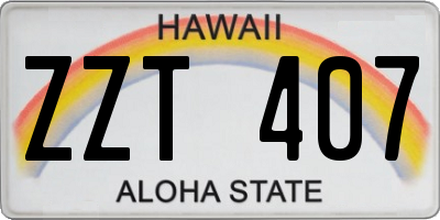 HI license plate ZZT407
