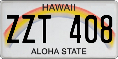 HI license plate ZZT408