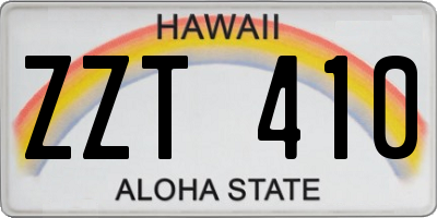 HI license plate ZZT410