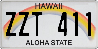 HI license plate ZZT411