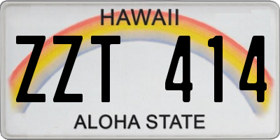 HI license plate ZZT414