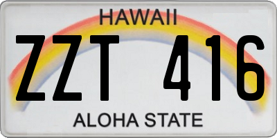 HI license plate ZZT416