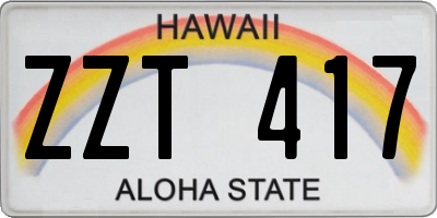 HI license plate ZZT417