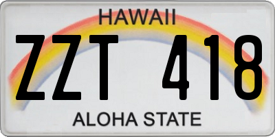 HI license plate ZZT418