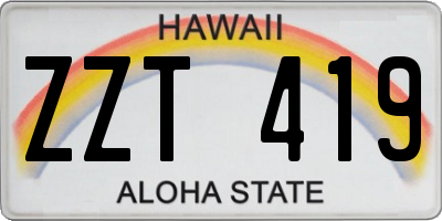 HI license plate ZZT419