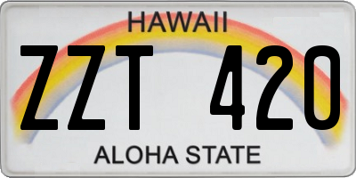 HI license plate ZZT420