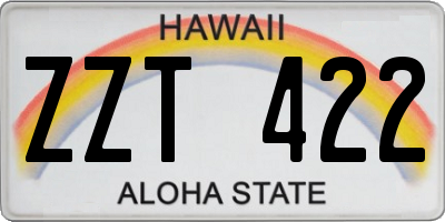 HI license plate ZZT422