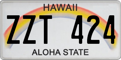 HI license plate ZZT424