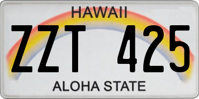 HI license plate ZZT425