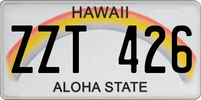 HI license plate ZZT426