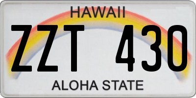 HI license plate ZZT430