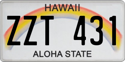 HI license plate ZZT431