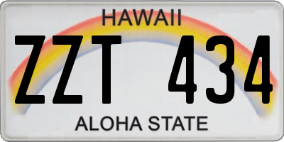 HI license plate ZZT434