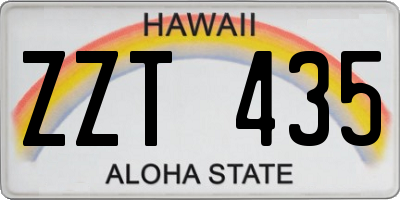 HI license plate ZZT435