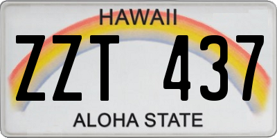 HI license plate ZZT437