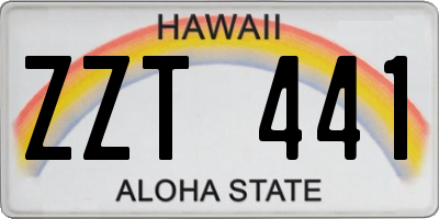 HI license plate ZZT441