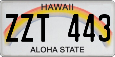 HI license plate ZZT443