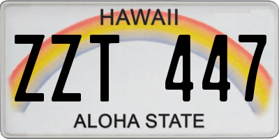 HI license plate ZZT447