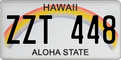 HI license plate ZZT448