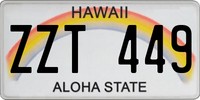 HI license plate ZZT449