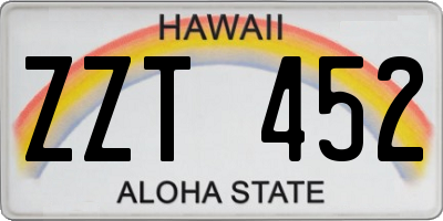 HI license plate ZZT452